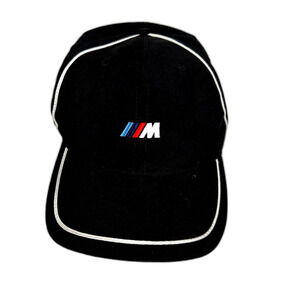 BMW Lifestyle M Series Cap Black w/White Stripes Adjustable Embroidered Logo
